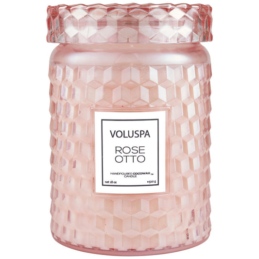 Voluspa Large Glass Jar with Glass Lid 18oz - Rose Otto