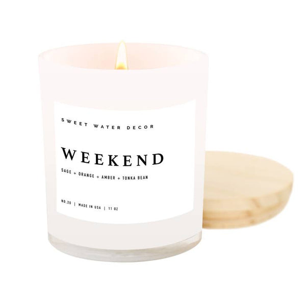 Sweet Wate Candle Weekend Soy Candle - White Jar