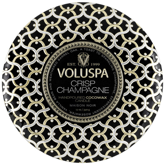 Voluspa Candle 3 Wick Tin- Crisp Champagne