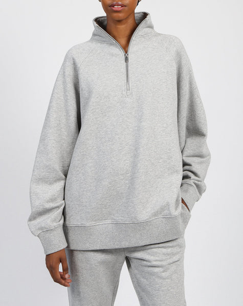 The Not Your Boyfriend's Half-Zip Sweater - Classic Grey