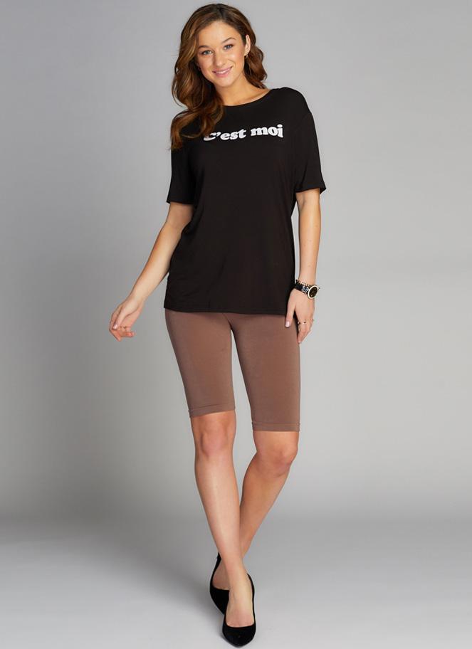 Cest Moi High Waisted Long Shorts - Mocha
