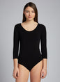 C'est Moi Bamboo 3/4 Sleeve Body Suit - Black