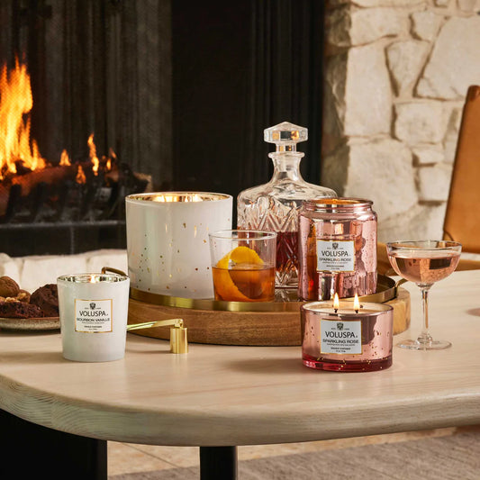 Voluspa Candle Large Glass Jar - Sparkling Rose