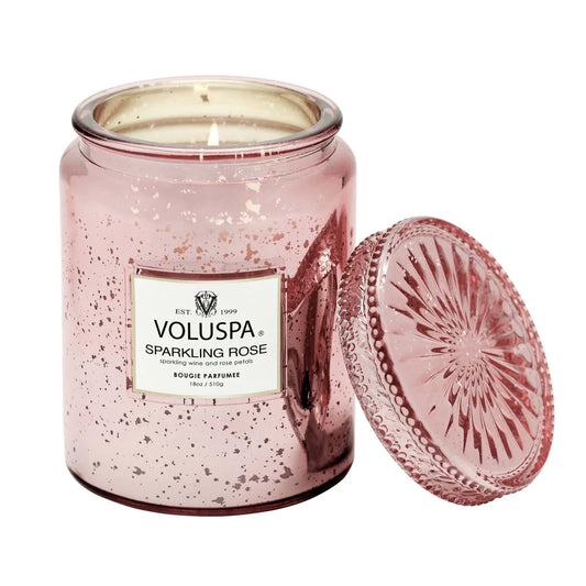 Voluspa Candle Large Glass Jar - Sparkling Rose