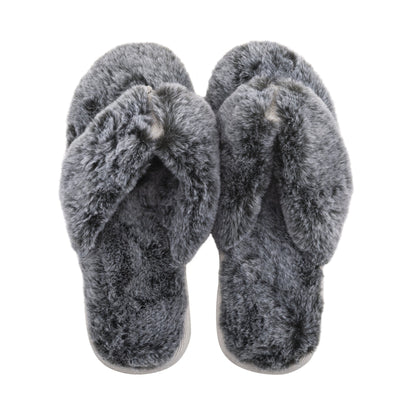 Lemon Waterfront Fur Slipper - Black
