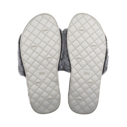 Lemon Waterfront Fur Slipper - Black
