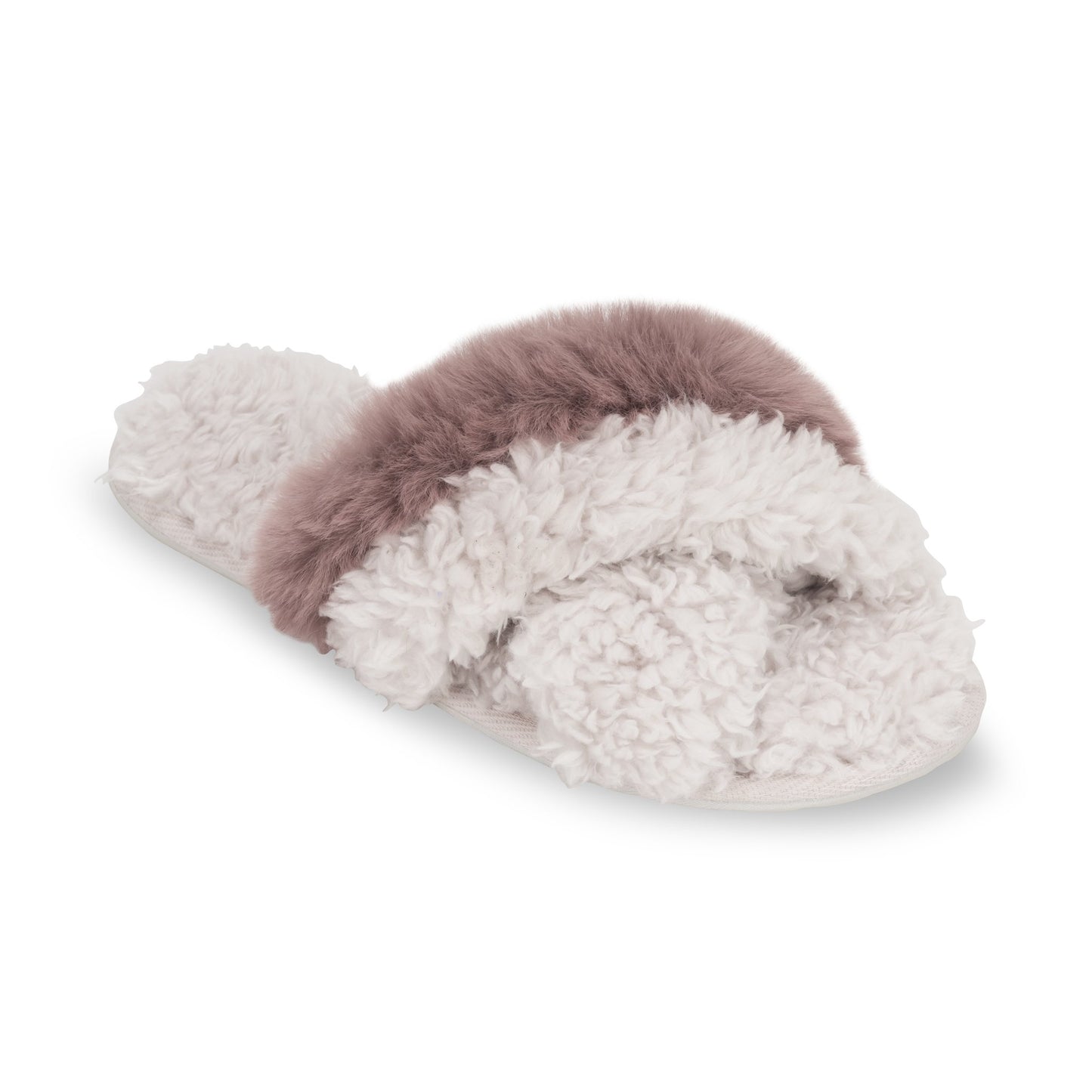 Lemon Night In Berber Slide Slipper - Pink/Purple