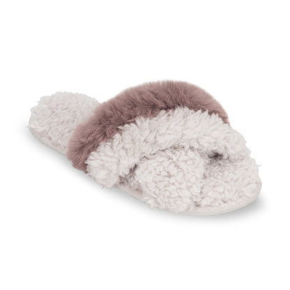 Lemon Night In Berber Slide Slipper - Pink/Purple