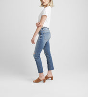 Silver Most Wanted Straight Crop Jeans - Indigo