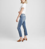 Silver Most Wanted Straight Crop Jeans - Indigo