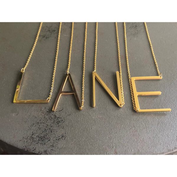 Lauren Lane Letter Necklace - Gold