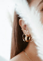 Hey Happiness Chunky Chain Ear Cuff - Sterling Silver Gold