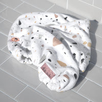 Kitsch Quick Hair Dry Towel - White Terrazzo
