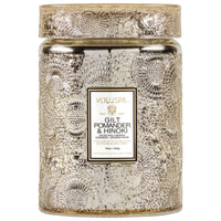 Voluspa Large Glass Jar with Glass Lid - Gilt Pomander and Hinoki