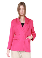 Black Tape Double Breasted Blazer - Hot Pink