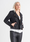 Dex Faux Leather Moto Jacket - Black