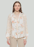 Dex Floral Button Front Blouse With Yoke - Peachy Florals
